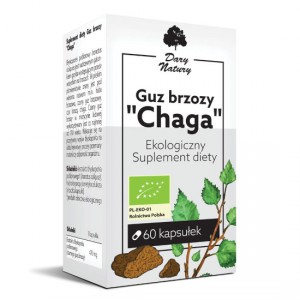Guz brzozy "Chaga" BIO Suplement diety 60 kaps. Dary Natury