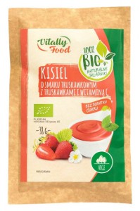 Kisiel ekologiczny o smaku truskawkowym 38g Vitally Food