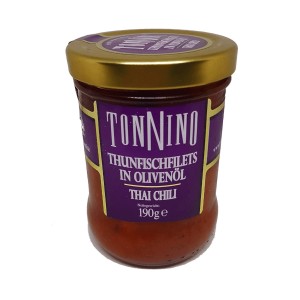 Filet z tuńczyka w oliwie z oliwek z sosem pomidorowym tajskie chili 190g Tonnino