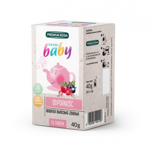 Herbatka owocowo-ziołowa Herbi Baby Odporność 40g (20x2g) Premium Rosa