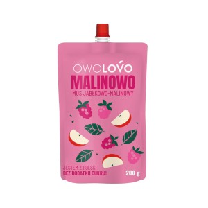 Mus owocowy jabłkowo-malinowy MALINOWO 200g Owolovo