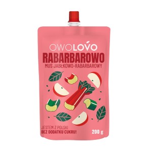 Mus owocowy jabłkowo-rabarbarowy RABARBAROWO 200g Owolovo