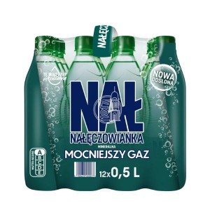 Woda mineralna Nałęczowianka mocno gazowana 0,5l  (zgrzewka - 12 butelek)
