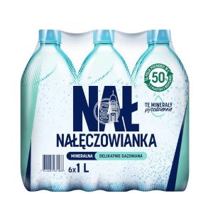 Woda mineralna Nałęczowianka lekko gazowana 1l  (zgrzewka - 6 butelek)