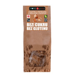 Ciastka owsiane z orzechami laskowymi bez dodatku cukru bez glutenu 150g PURE&Good