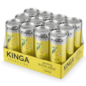 Napój gazowany Kinga Sparclino Water Drink cytryna puszka 250ml (zgrzewka - 12 sztuk)