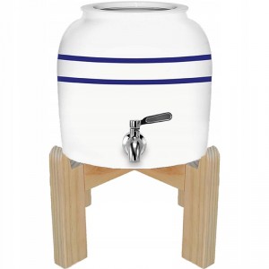 Dozownik wody ceramiczny na stojaku biały VIO CD-01