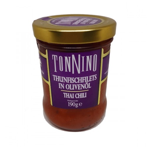 Filet z tuńczyka w oliwie z oliwek z sosem pomidorowym tajskie chili 190g Tonnino
