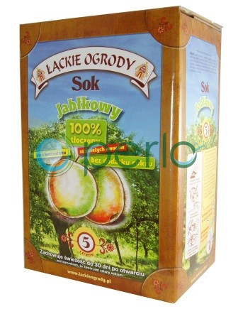Tłoczony sok jabłkowy 5l Łąckie Ogrody