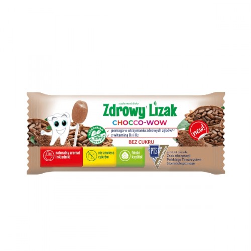 Lizak Chocco-Wow o smaku kakao bez cukru 6g Starpharma