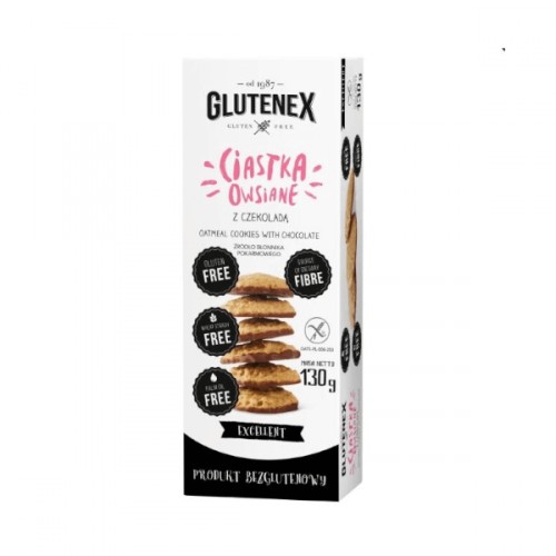 Ciastka owsiane z czekoladą bezglutenowe 130g Glutenex