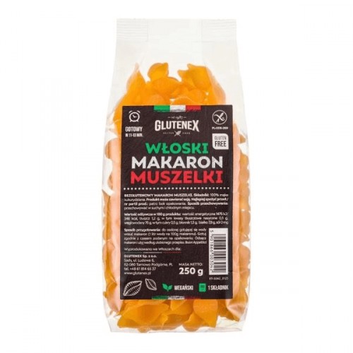 Włoski makaron muszelki bezglutenowy 250g Glutenex