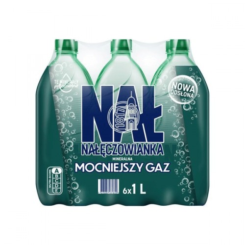 Woda mineralna Nałęczowianka mocno gazowana 1l (zgrzewka - 6 butelek)