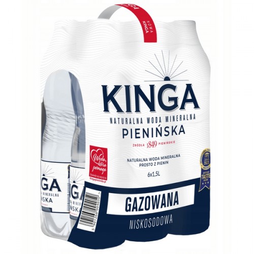 Woda mineralna Kinga Pienińska gazowana 1,5l (zgrzewka - 6 butelek)