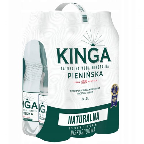 Woda mineralna Kinga Pienińska lekko gazowana 1,5l (zgrzewka - 6 butelek)