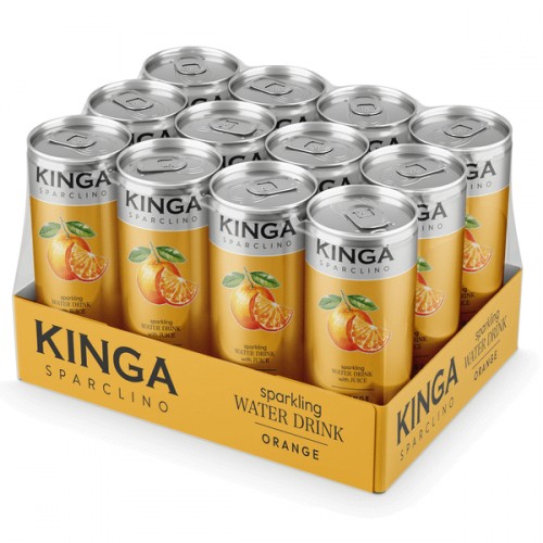 Napój gazowany Kinga Sparclino Water Drink pomarańcza puszka 250ml (zgrzewka - 12 sztuk)