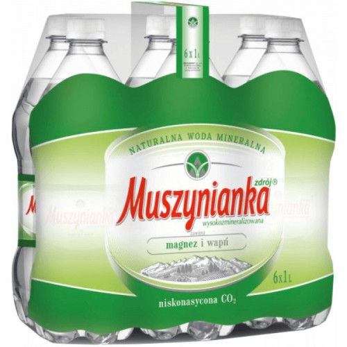 Muszynianka lekko gazowana 1l (zgrzewka - 6 butelek)